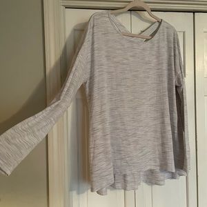 Lululemon Back Into It Long Sleeve Space Dye Ice Grey Alpine White Size 12.